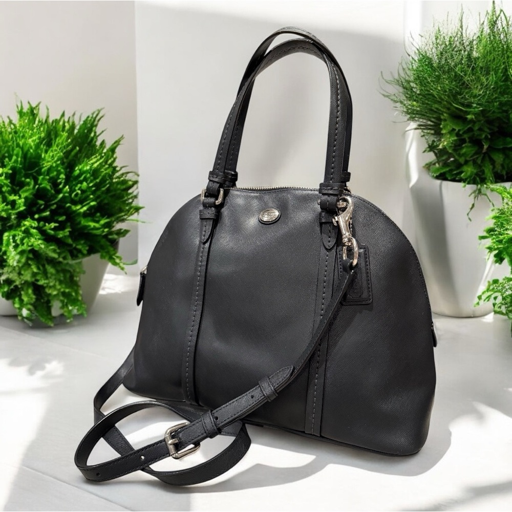 Coach Black Peyton Cora Domed Satchel Convertible Crossbody EUC with Dust Bag - Picture 13 of 15